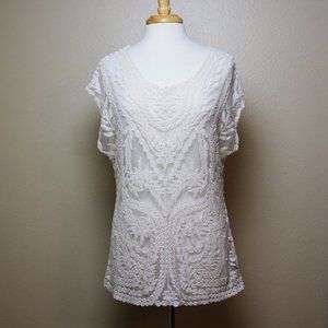 Knapp Studio Embroidered Lace Top